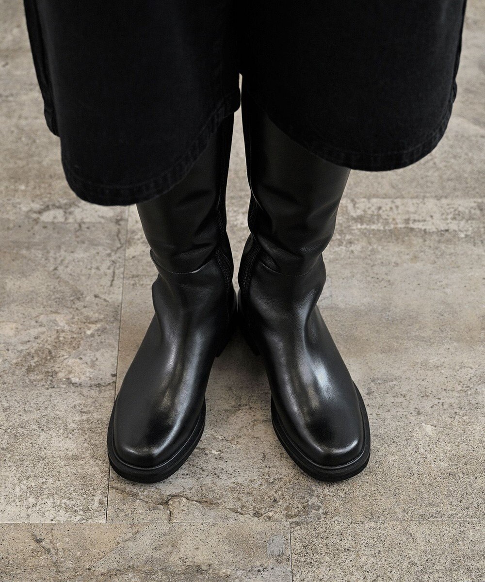 APOM イタリアンカーフ バックストレッチロングブーツ 40 