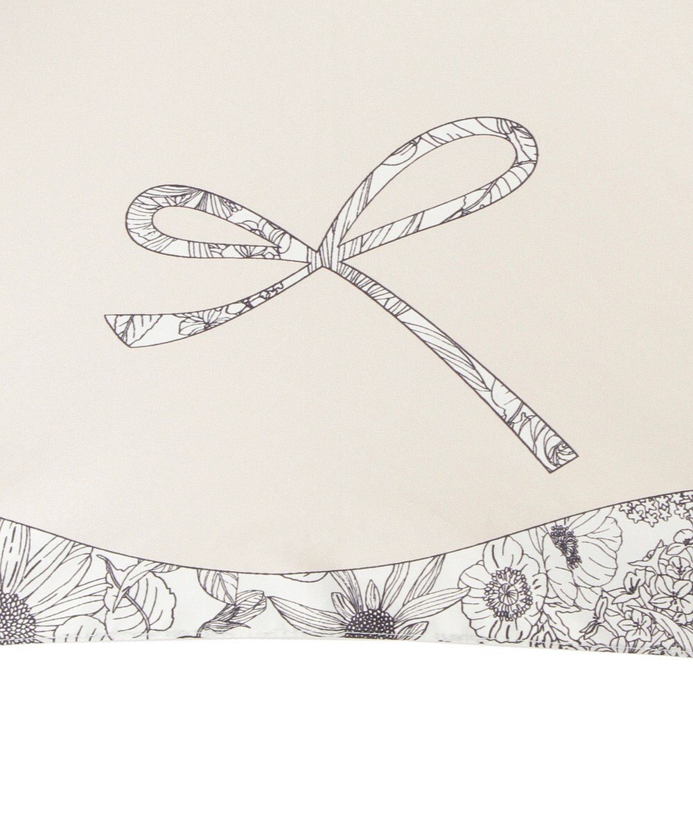 MOONBAT 【簡単開閉】ランバン オン ブルー (LANVIN en Bleu) リボン 花柄 折りたたみ傘 サテンプリント 