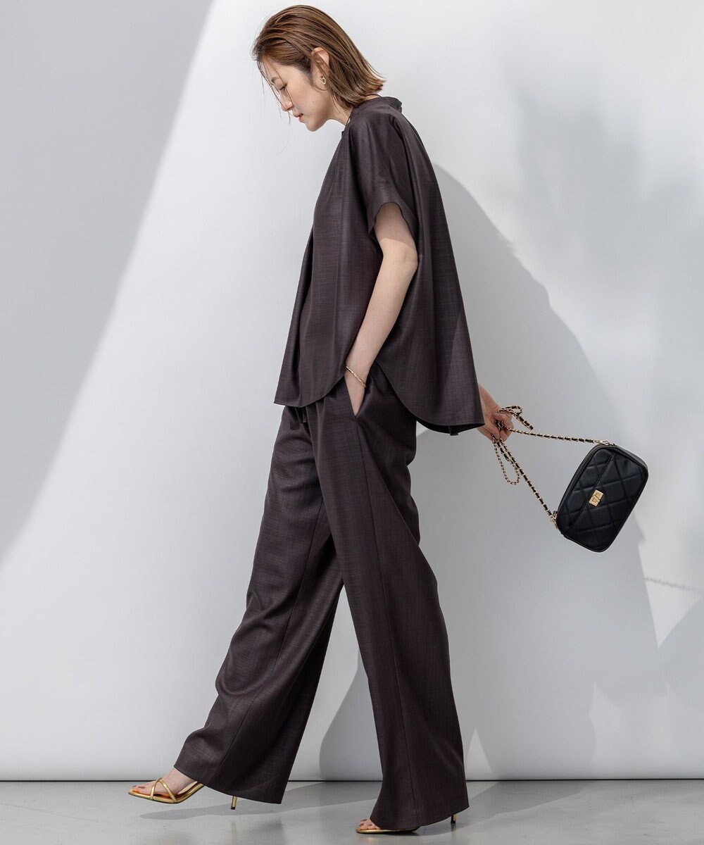 23区 S 【接触冷感/UVカット】ドライスラブストレッチ スキッパー ブラウス 