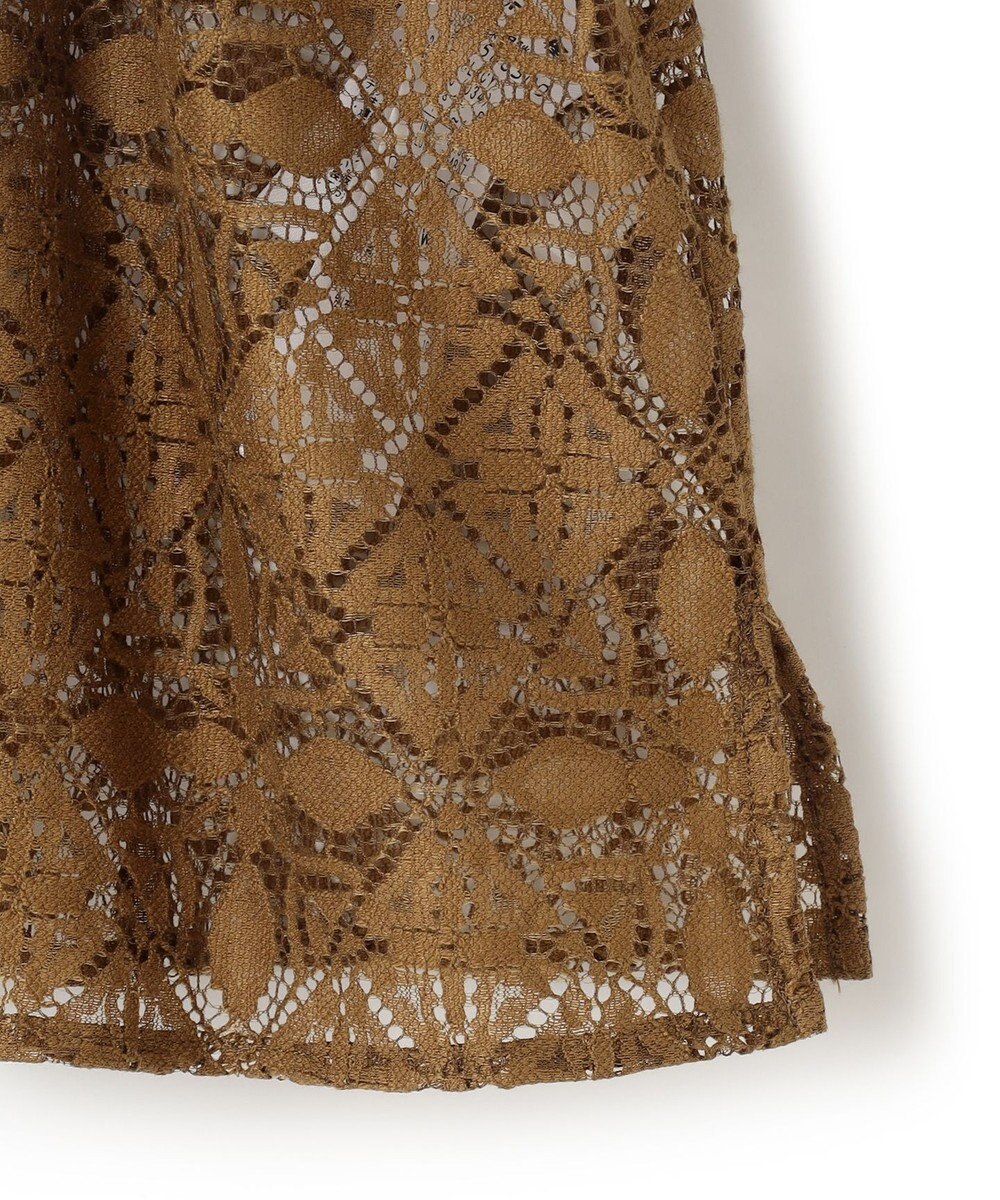 ICB 【洗える】タイルパターンレース バンドカラーシャツ 