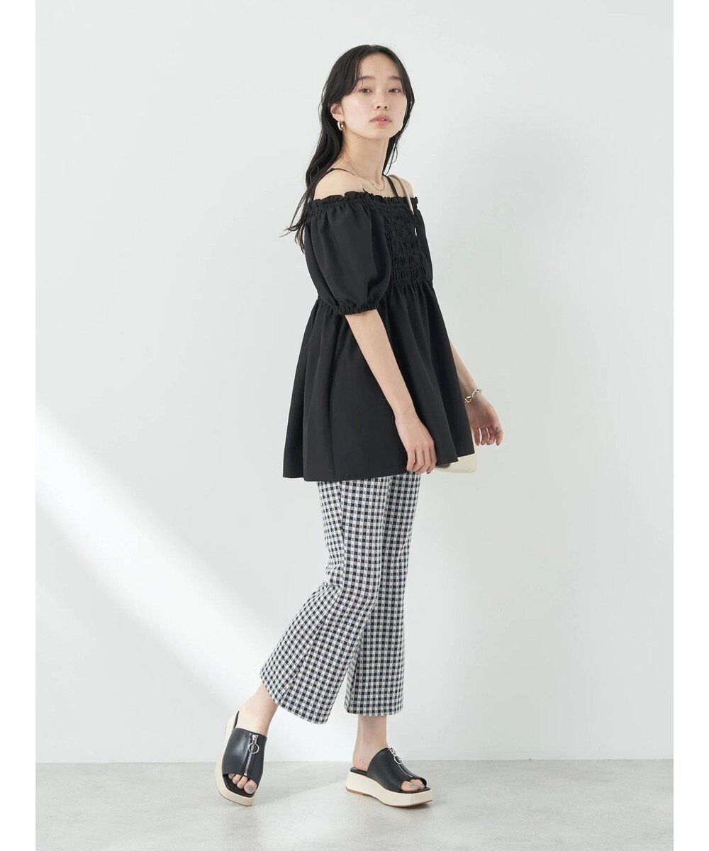 earth music&ecology ２ｗａｙショルダーシャーリングチュニック 