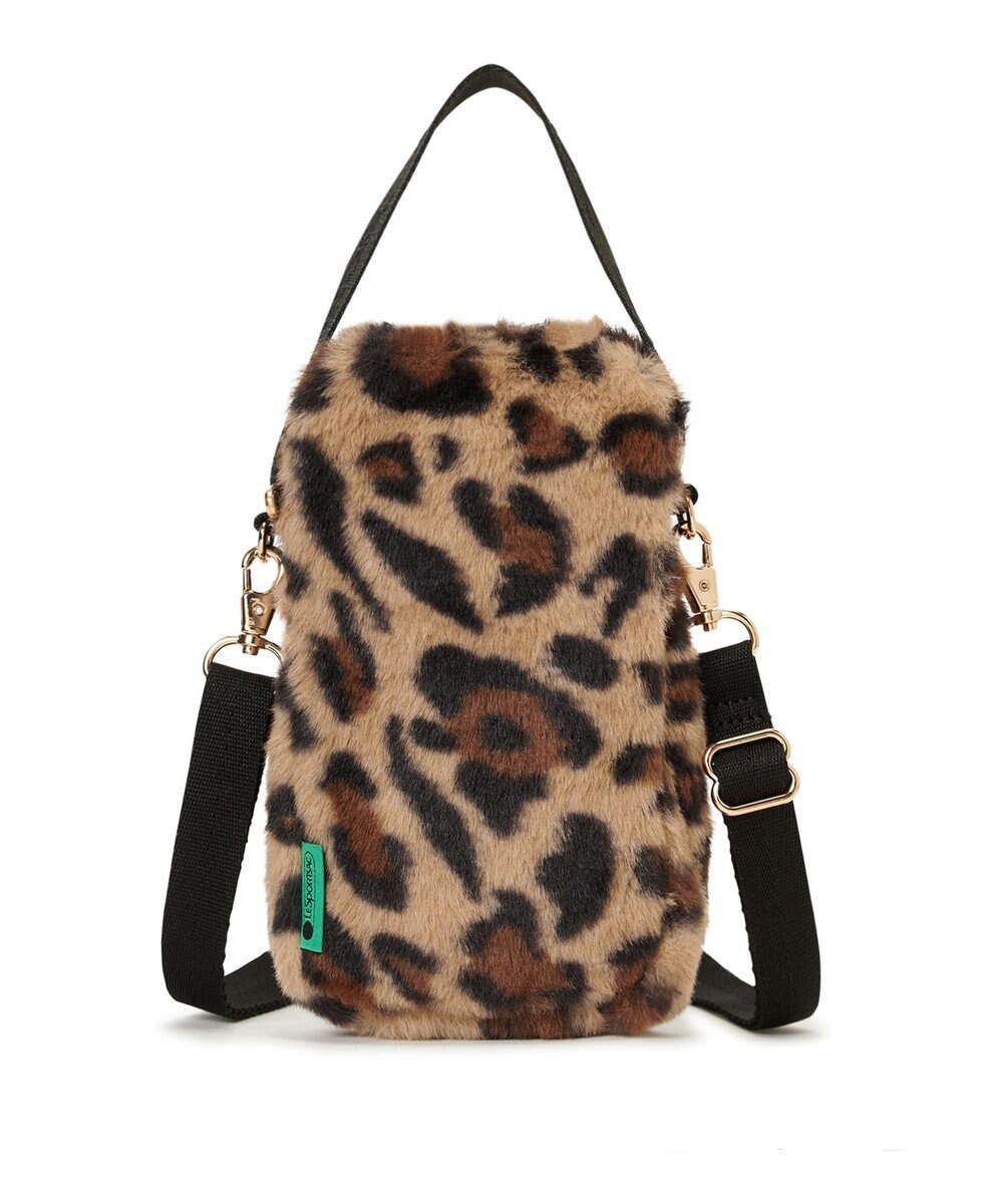 LeSportsac FUR MINI PHONE CROSSBODY/レオパードフラッフィーファー 
