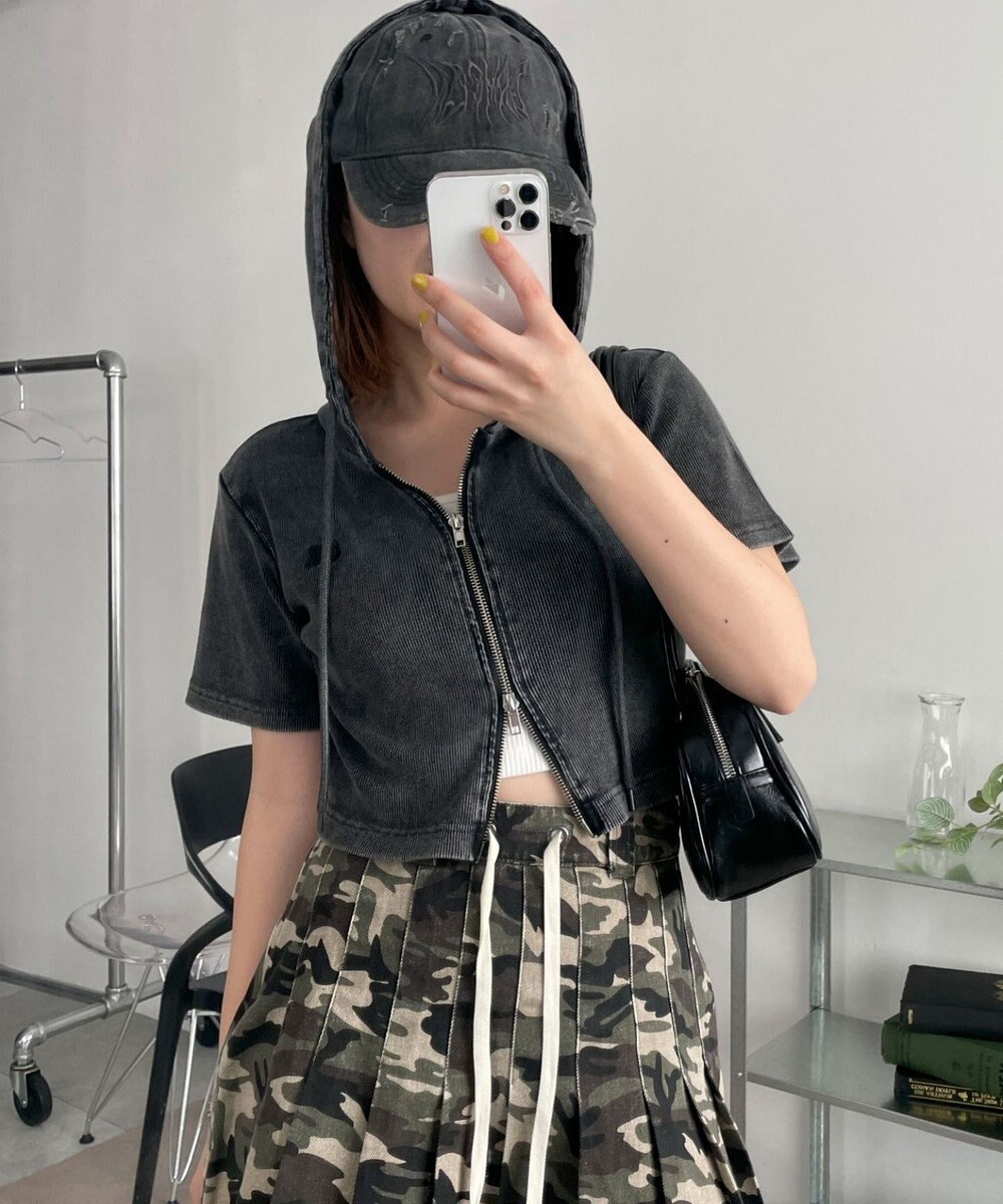 WEGO リブハンソデジップパーカー 