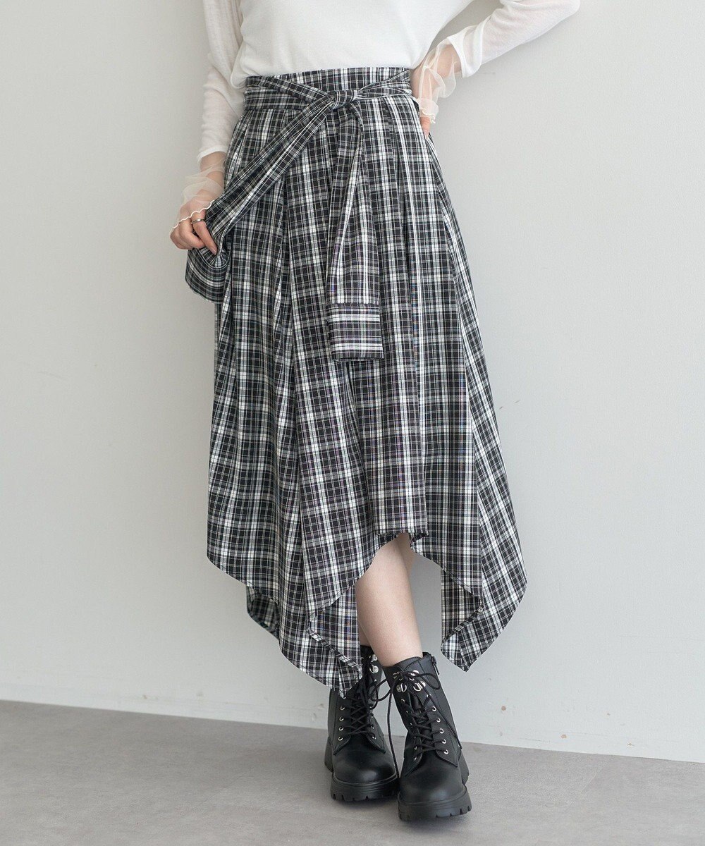 earth music&ecology イレヘムチェックシャツスカート 