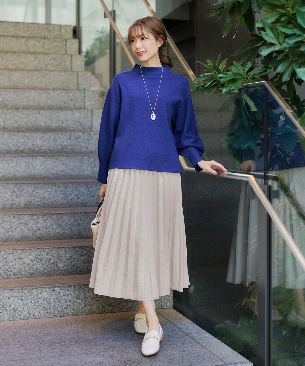 Tiaclasse 【洗える】モックネックジャガードニットプルオーバー 