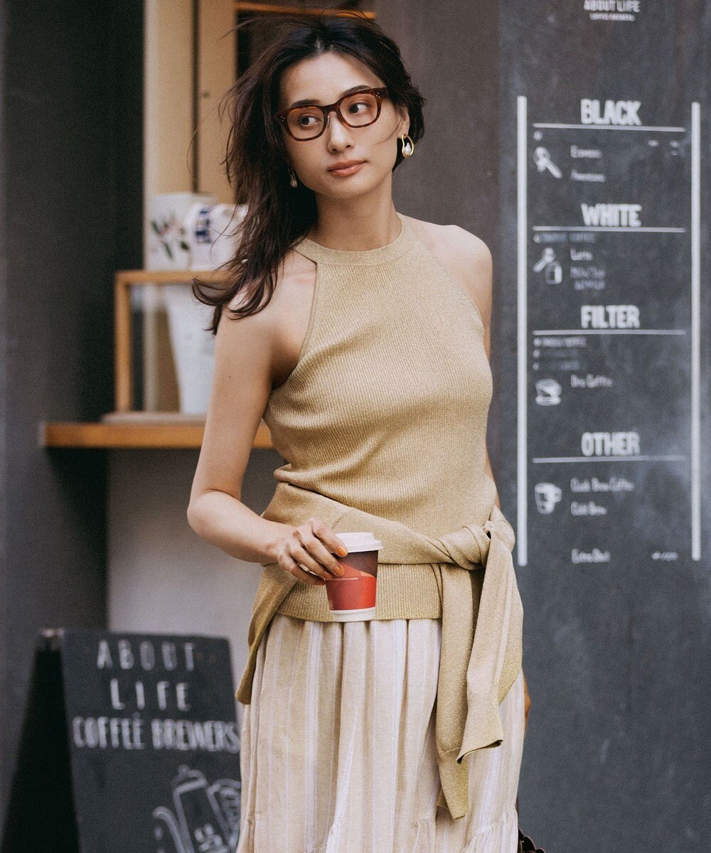 NAVE 【Nave・洗える】ラメニット カーディガン 