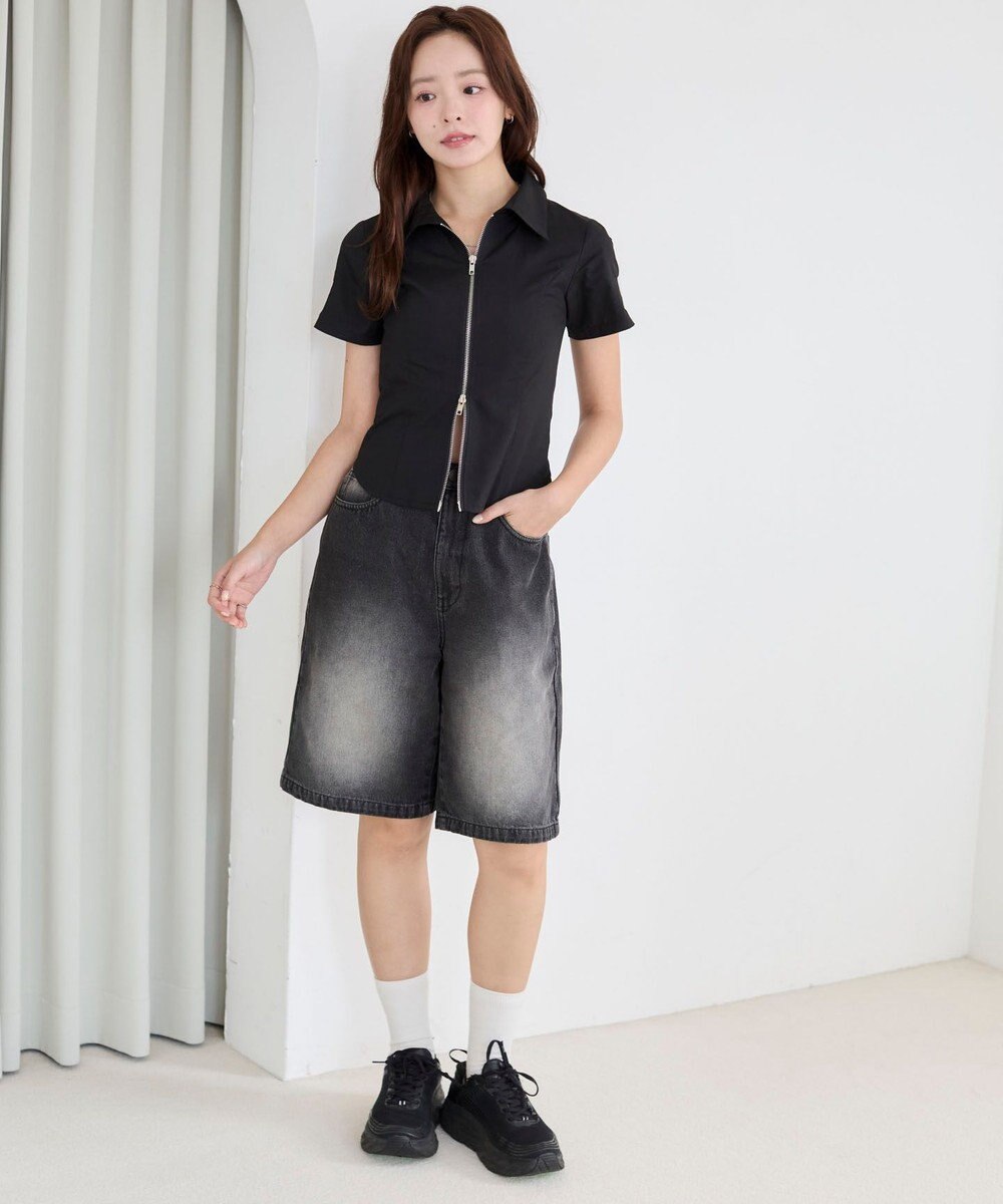 WEGO 【SMサイズ展開】ヴィンテージウォッシュデニムハーフパンツ 