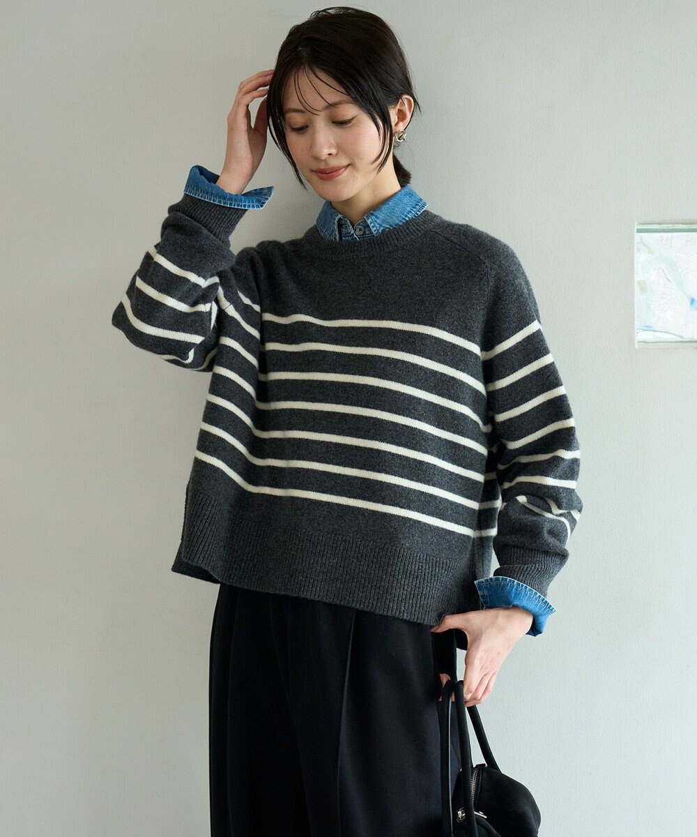 UNFILO カシミヤブレンド クルーネックニット 