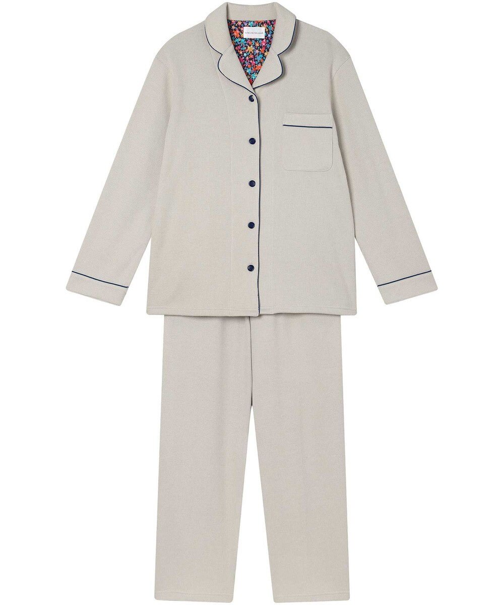 une nana cool 【綿混】ソフトコットンリブ 長袖開襟パジャマ MADE WITH LIBERTY FABRIC 