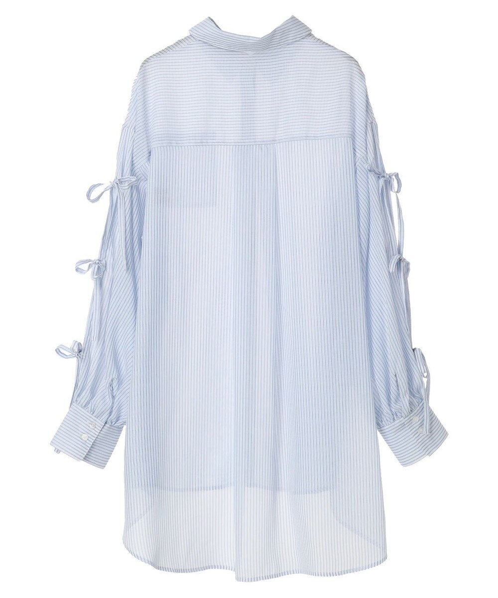 earth music&ecology 袖スリットリボンロングシャツ 