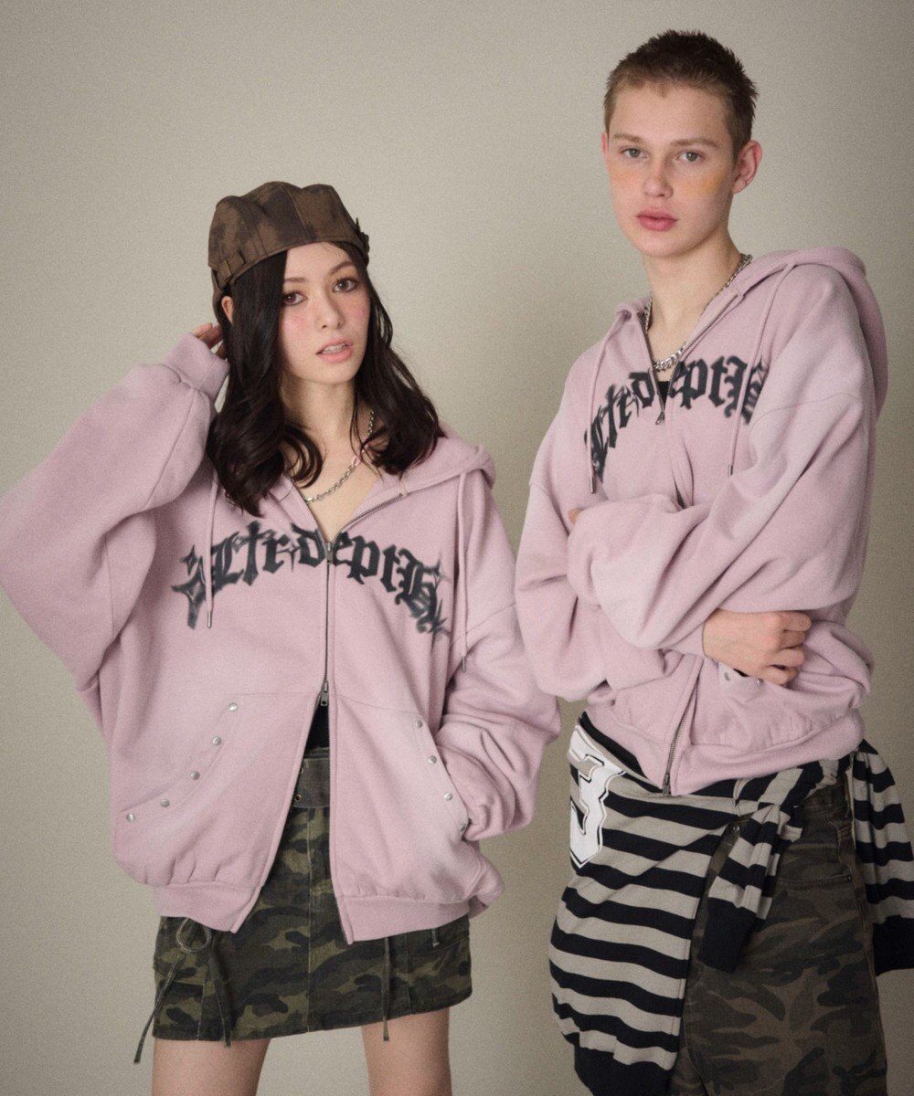 WEGO 【ユニセックス着用ITEM】グラフィックZIPパーカー 