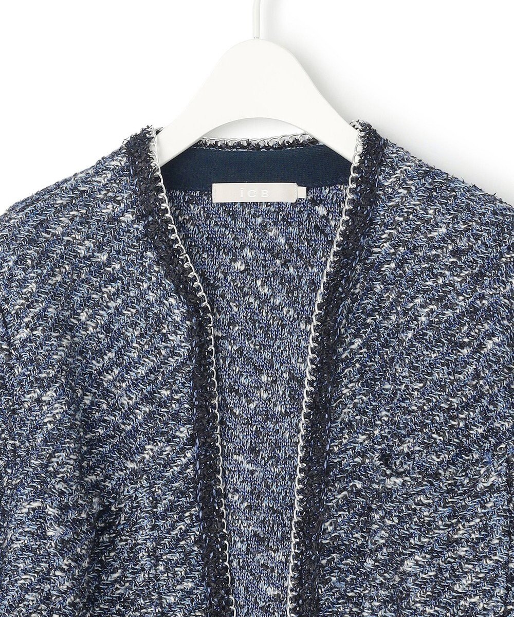 ICB 【ドラマ「続・続・最後から二番目の恋」着用】 デニムライクツィード ニットジャケット 
