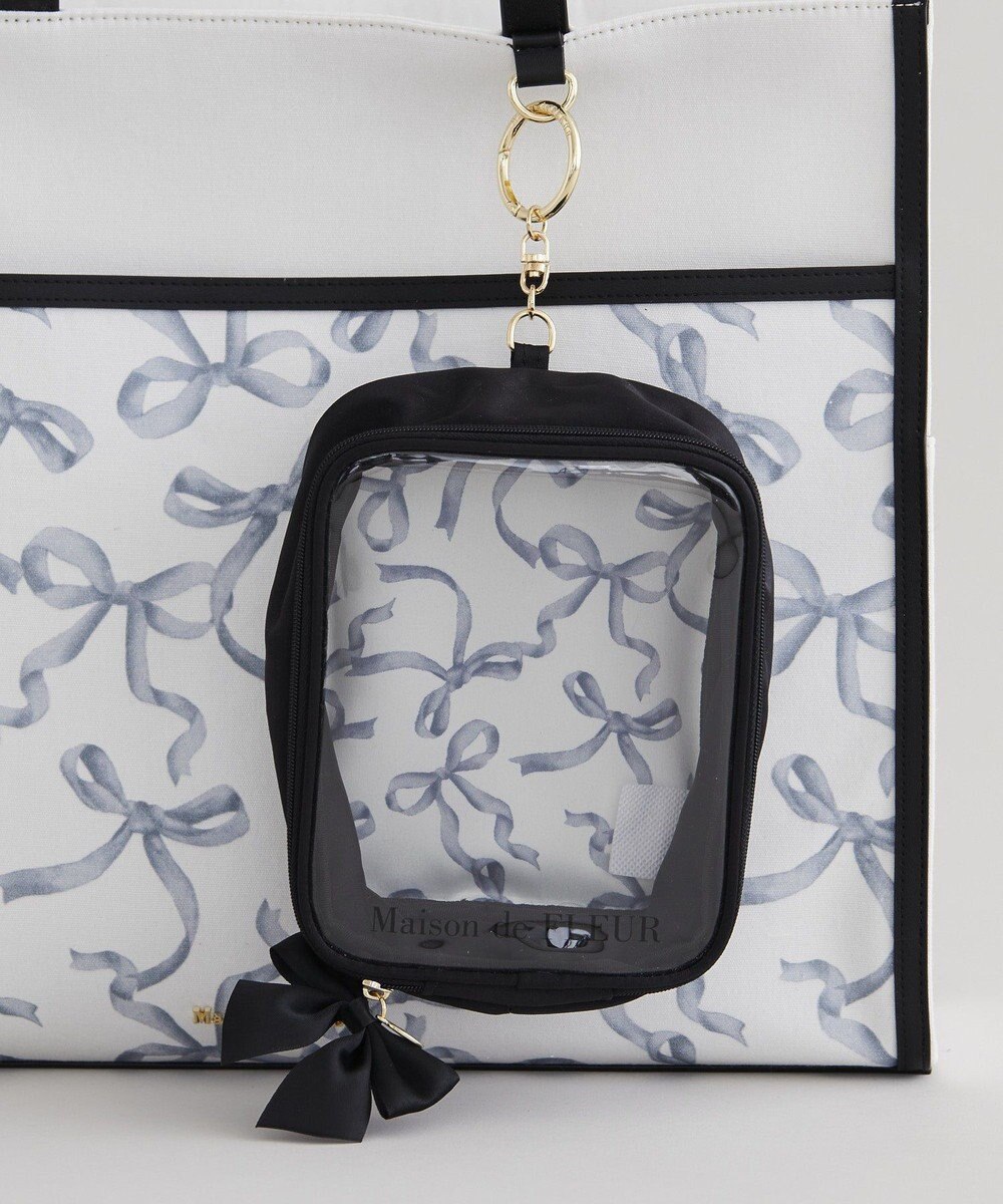 Maison de FLEUR リボンプリントクリアポーチ 