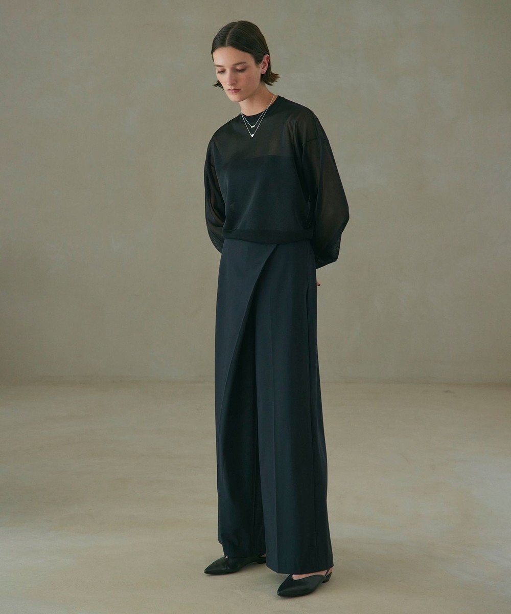 NAVE 【Nave・洗える】スパントロ ワイドラップパンツ 