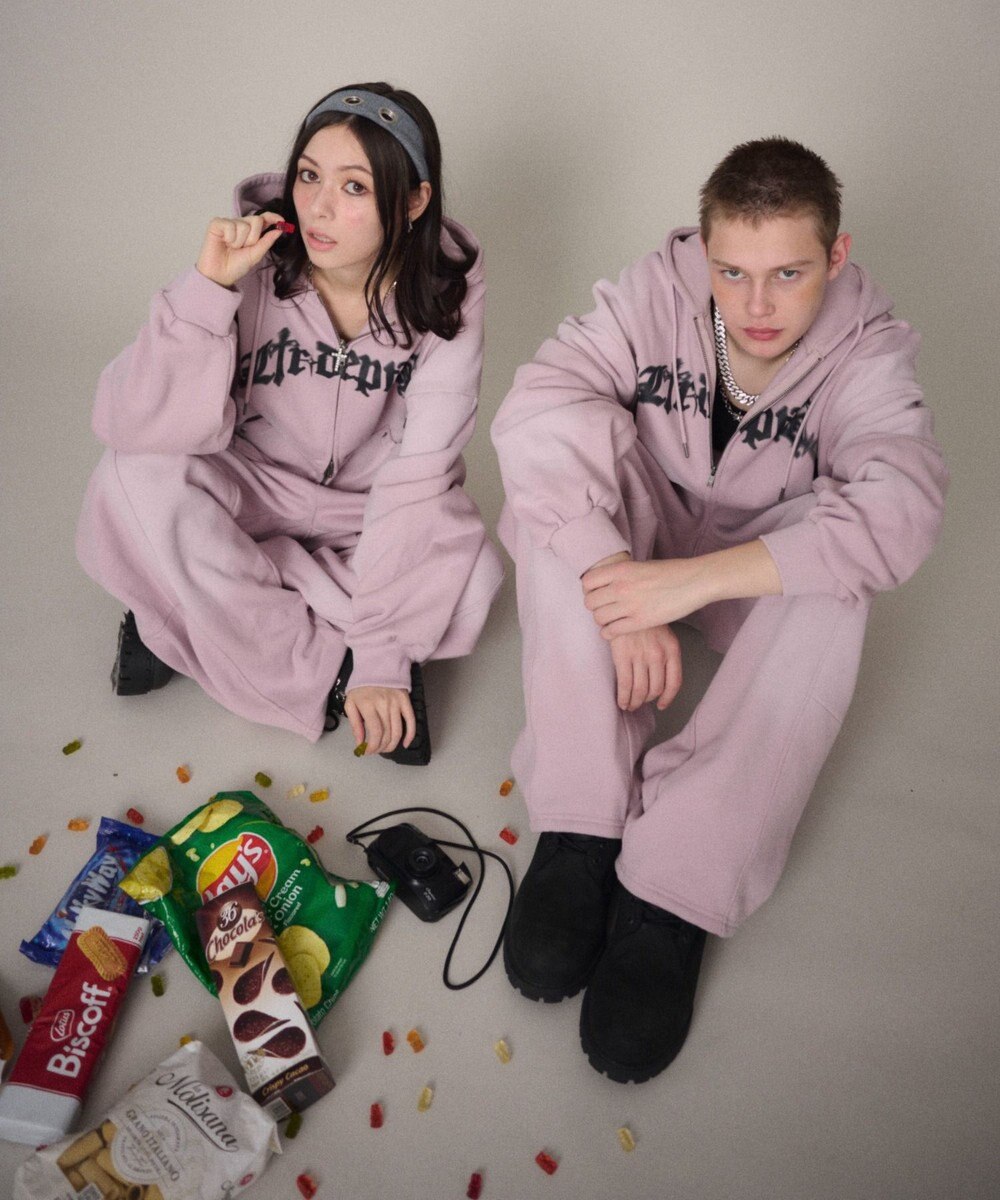 WEGO 【ユニセックス着用ITEM】グラフィックZIPパーカー 