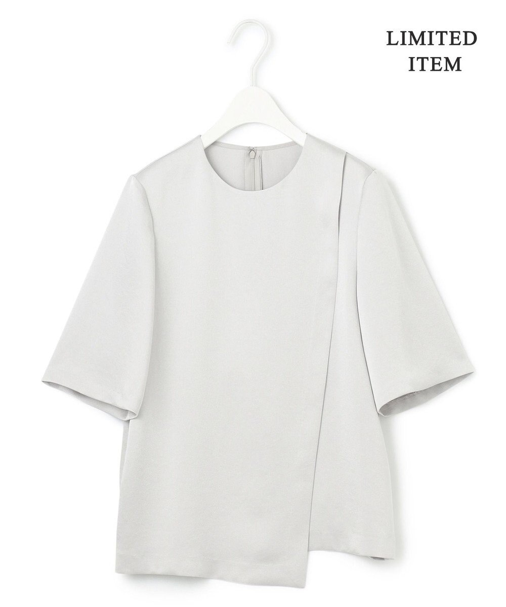 ICB 【WEB限定・洗える】サテンクレープ Tブラウス 