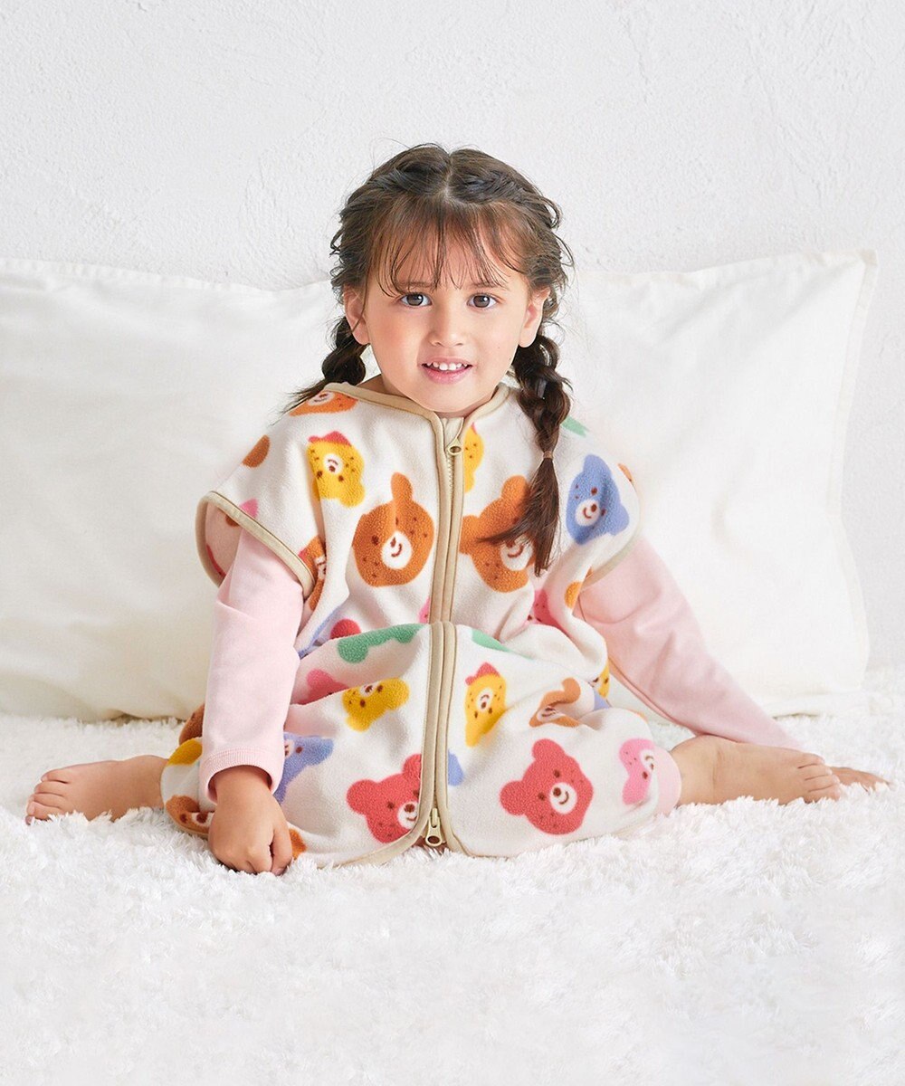 MIKI HOUSE HOT BISCUITS カラフルビーンズ フリース素材 スリーパー 