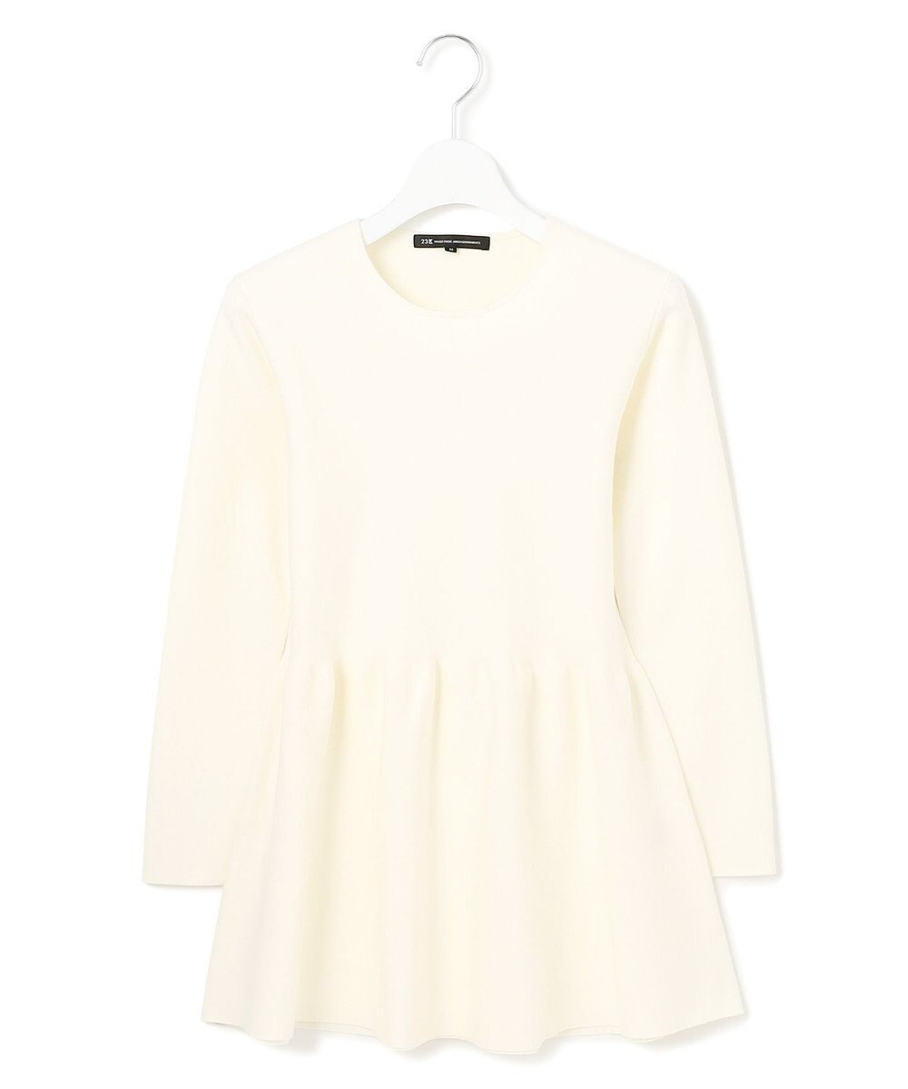 23区 S 【Sサイズ限定】ヴィスコースストレッチ ペプラムデザイン ニット 