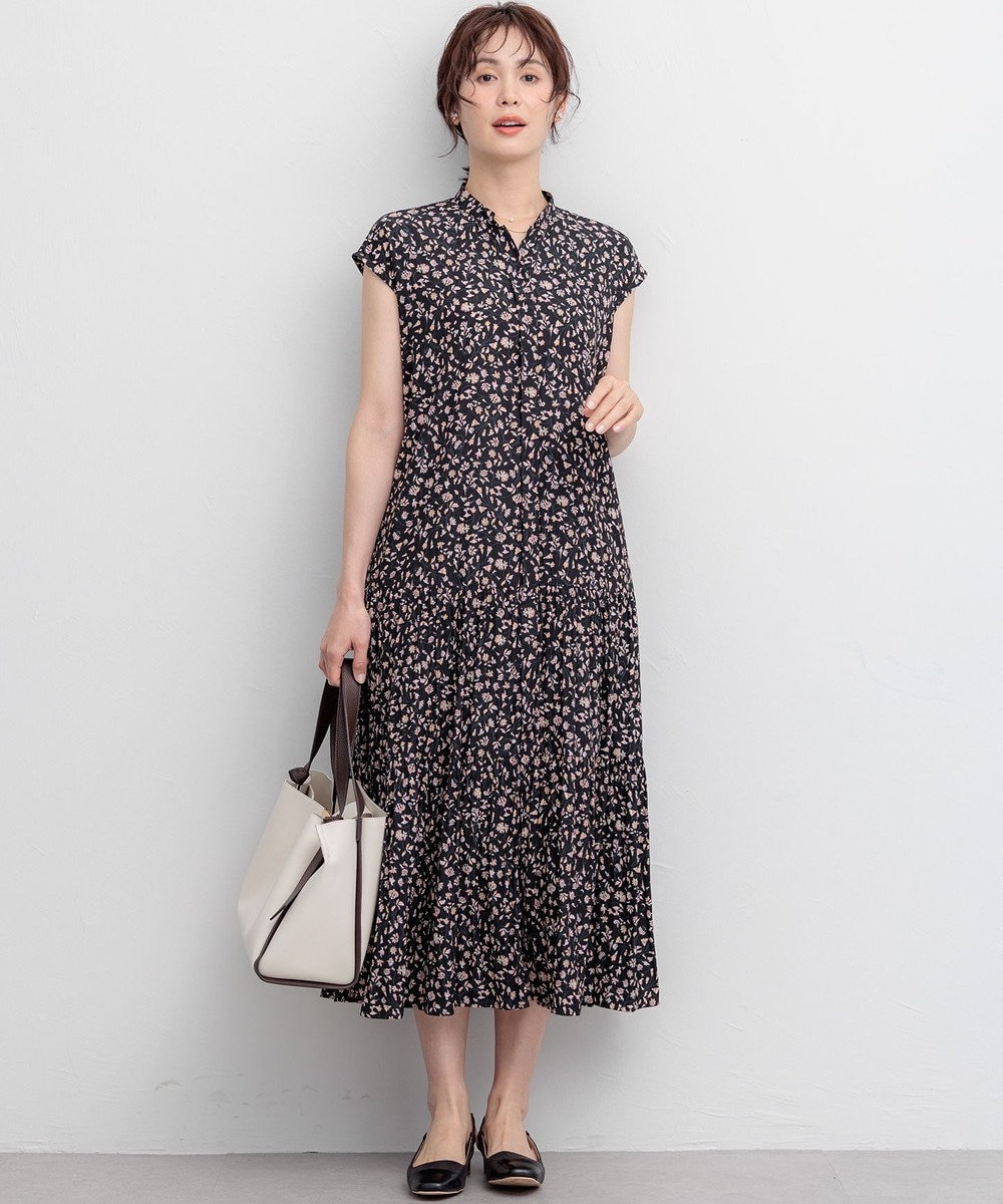 組曲 L 【WEB限定】ギャザーライトデシン ティアードワンピース 