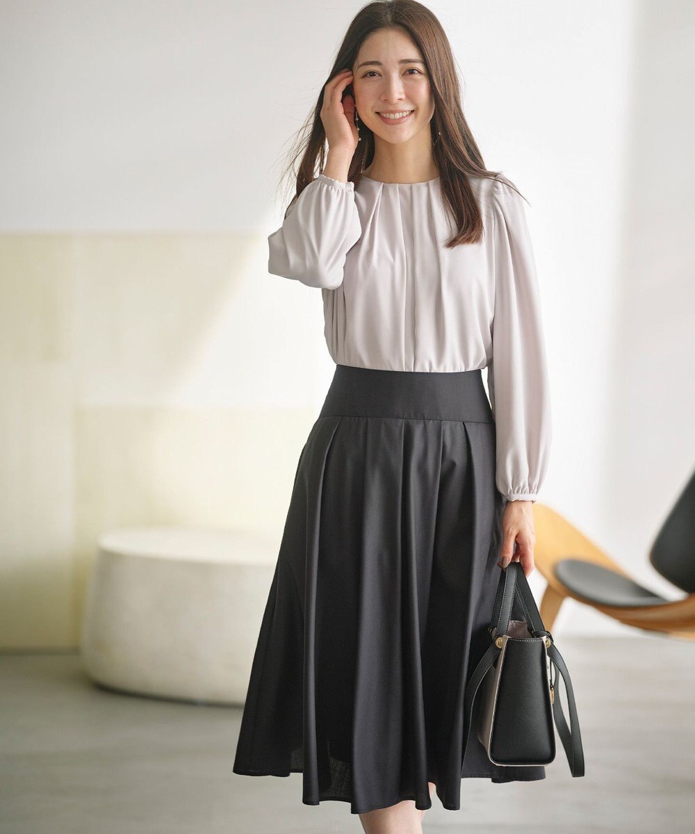 組曲 タックフレアカラースカート 