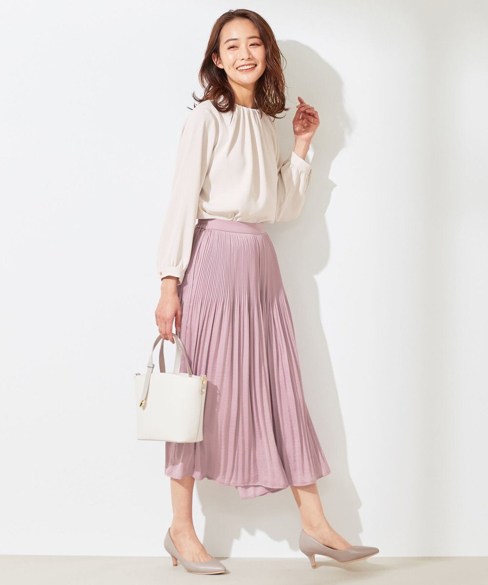 any SiS 【洗える】シルキーライトクロス ブラウス アイボリーベージュ