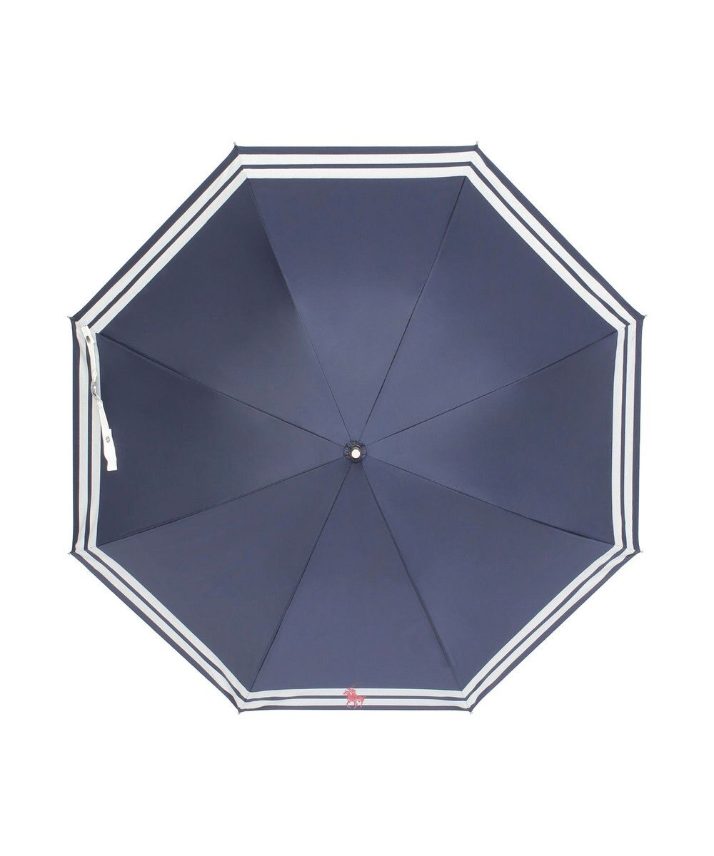 MOONBAT POLO RALPH LAUREN（ポロ ラルフローレン）晴雨兼用日傘 ボーダー ポロポニー 長傘 遮光率100％ 遮熱 UV 