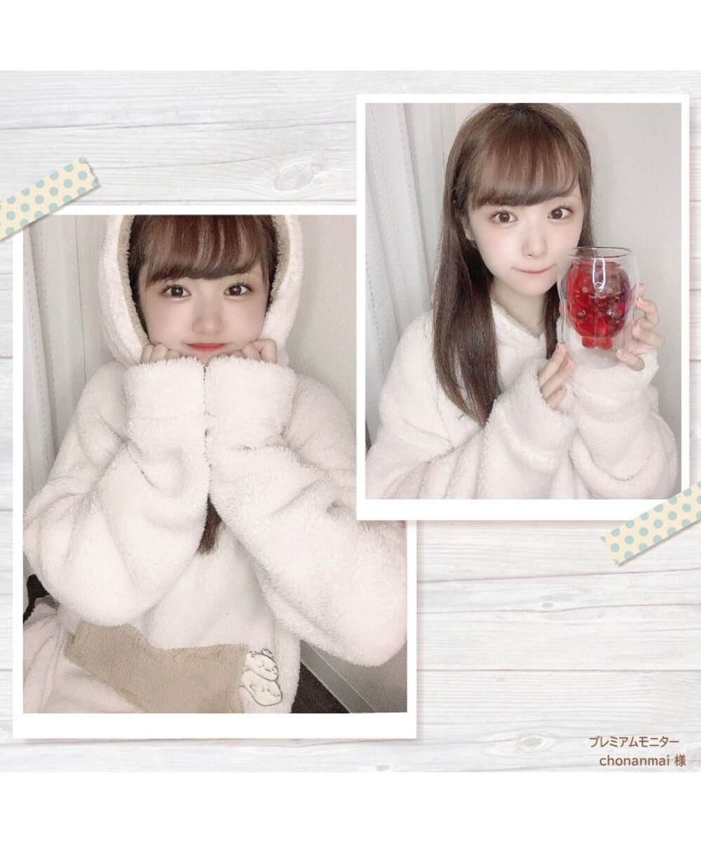 しろたん しろもこ ワンピース アイボリー フリーサイズレディース 女性 ジュニア ルームウェア 部屋着 フード付き あったか ふわふわ もこもこ 秋冬 防寒 あざらし アザラシ かわいい キャラクター マザーガーデン Mother Garden ファッション通販 公式通販