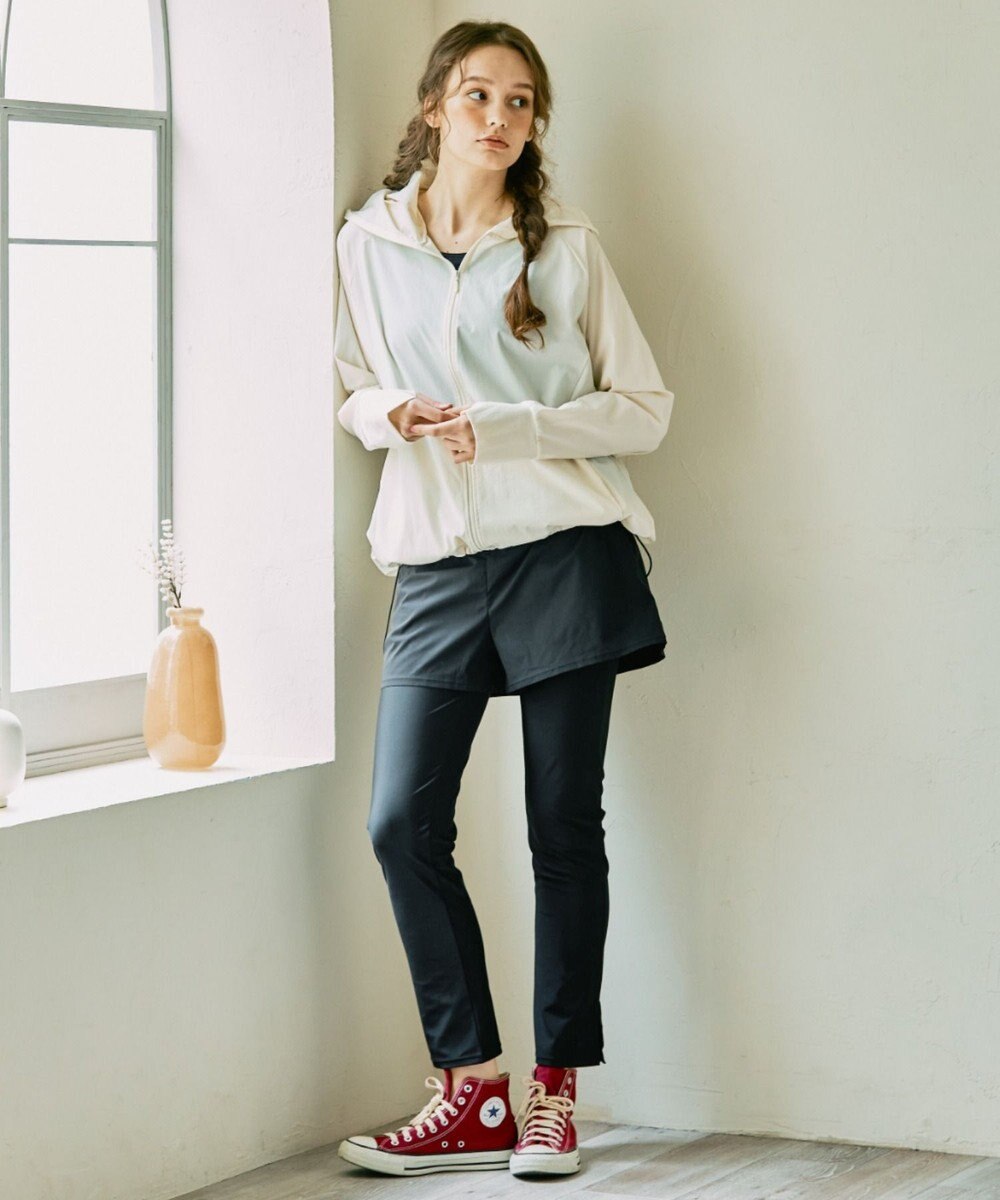 San-ai Resort（三愛水着楽園） 【フェイスカバーあり】ラッシュガードセットアップレディース水着5点セットM/Lサイズ（カップ付きインナー/ショーツ/ボトム/レギンス/パーカー） 