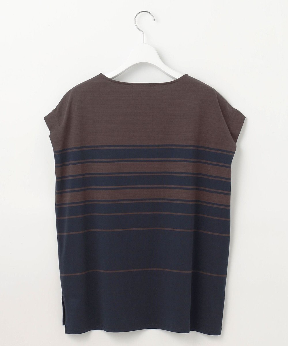 23区 L 【洗える】ランダムボーダー フレンチスリーブ カットソー 