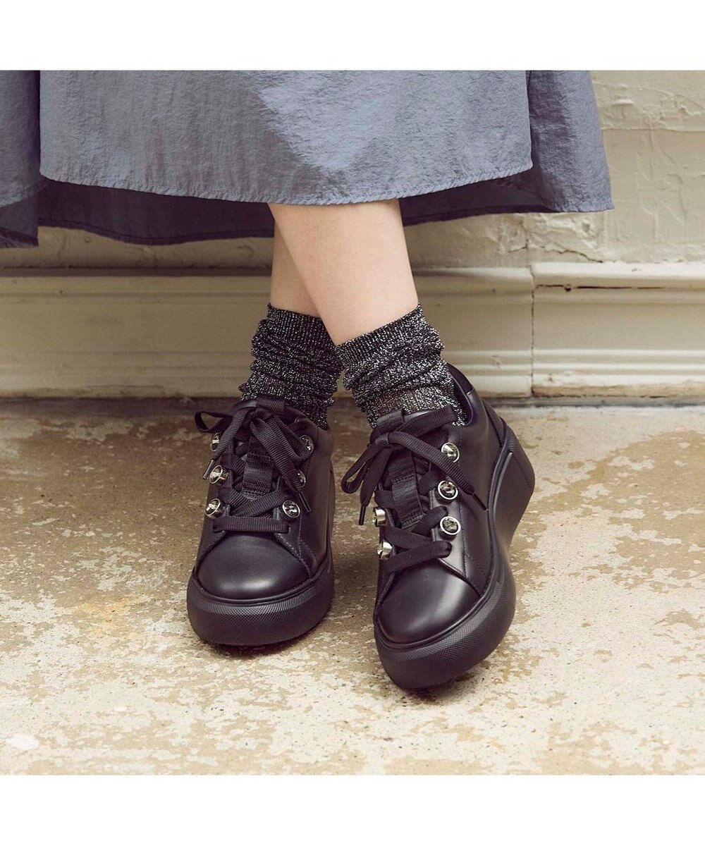 MODE ET JACOMO <MODE ET JACOMO>厚底ビジュースニーカー 