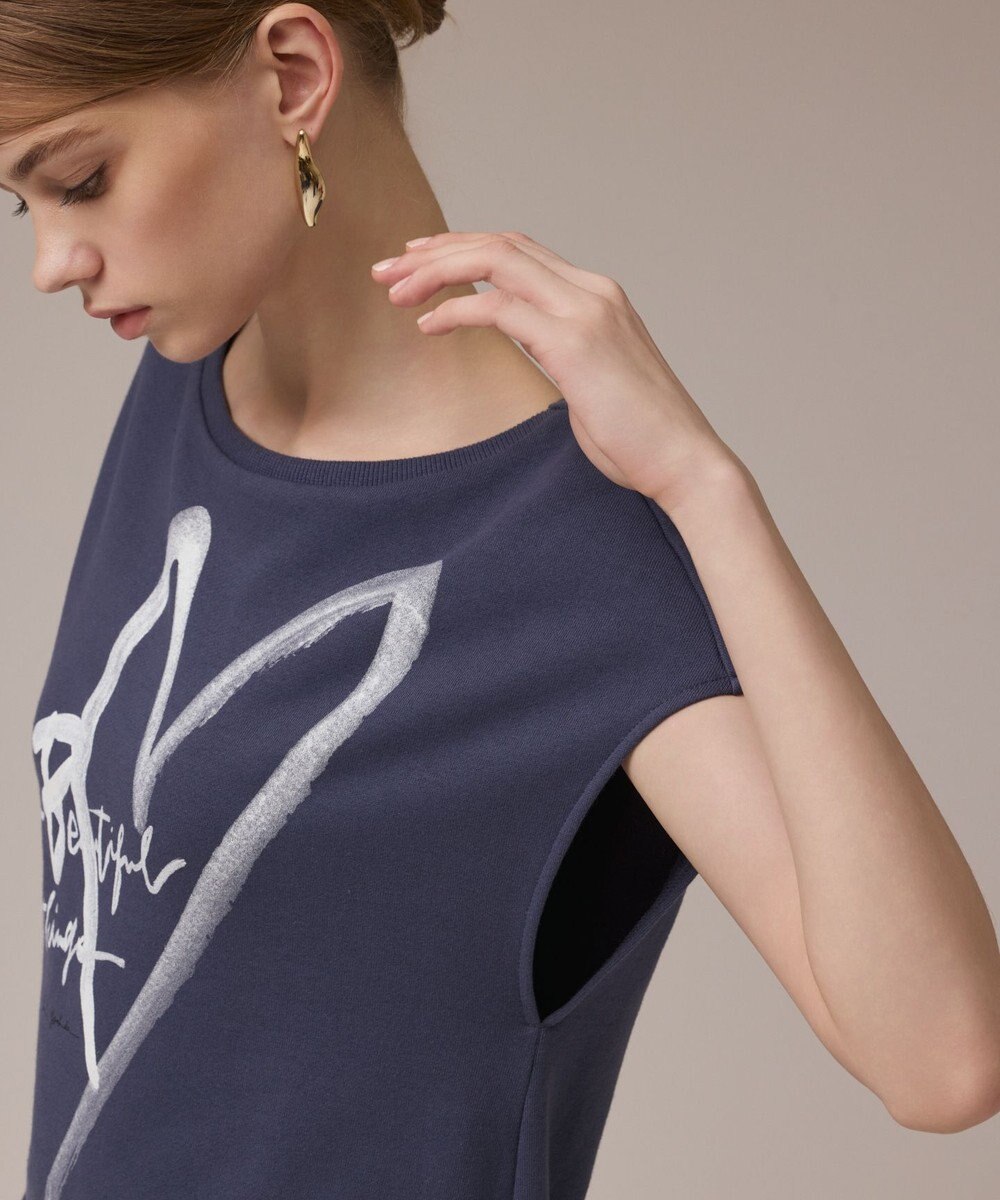 GRACE CONTINENTAL ハートプリント裏毛トップ 