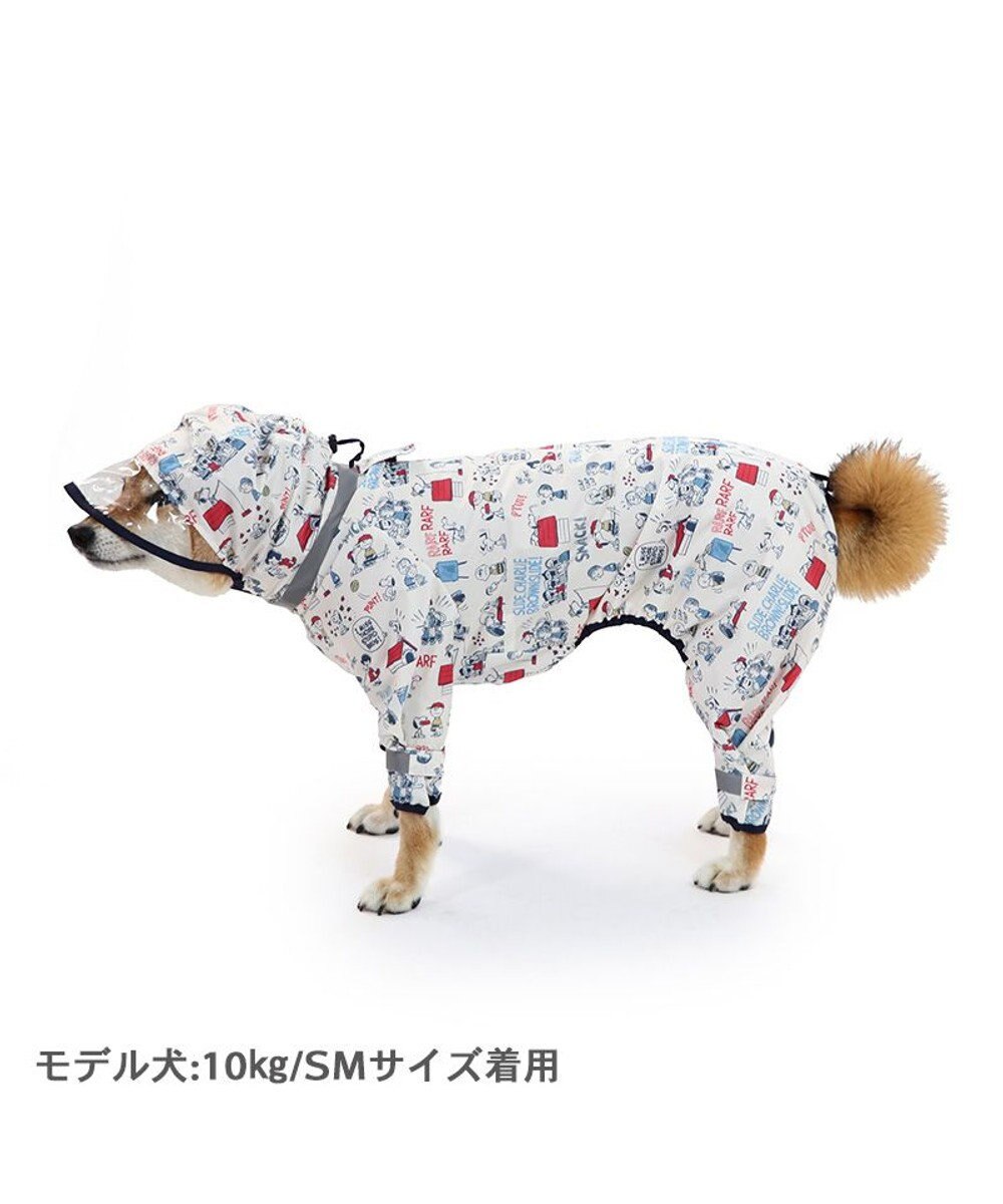 PET PARADISE スヌーピー 足付き透明フード付き レインコート《アメリカンビンテージ柄》中型犬 大型犬 