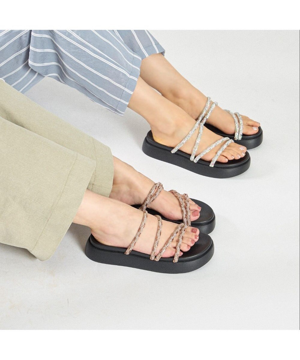 MODE ET JACOMO <carino>厚底ビジューサンダル 