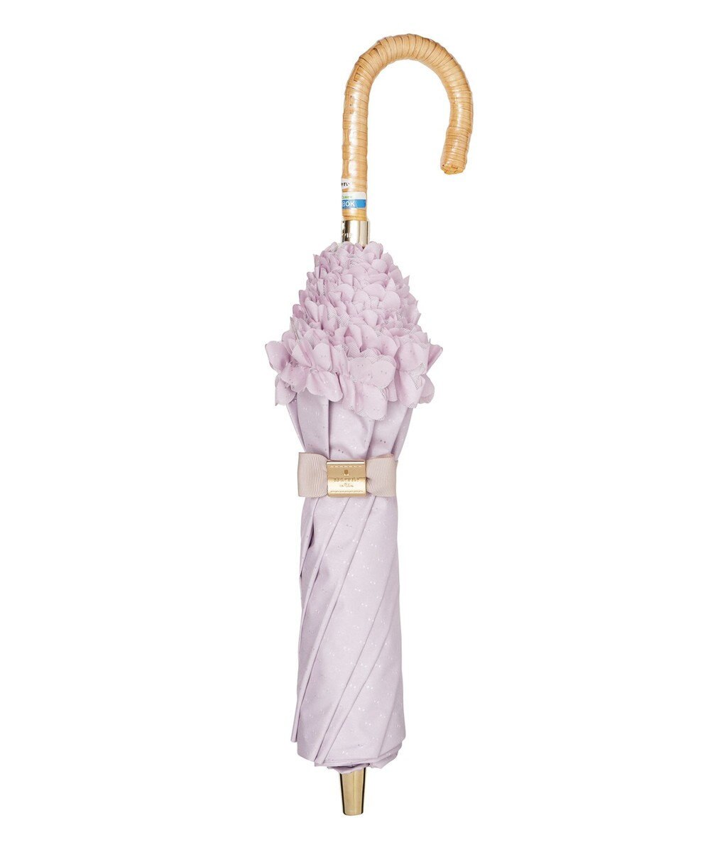 MOONBAT 【ランバン オン ブルー（LANVIN en Bleu）】晴雨兼用折りたたみ日傘　ドビーフリル 