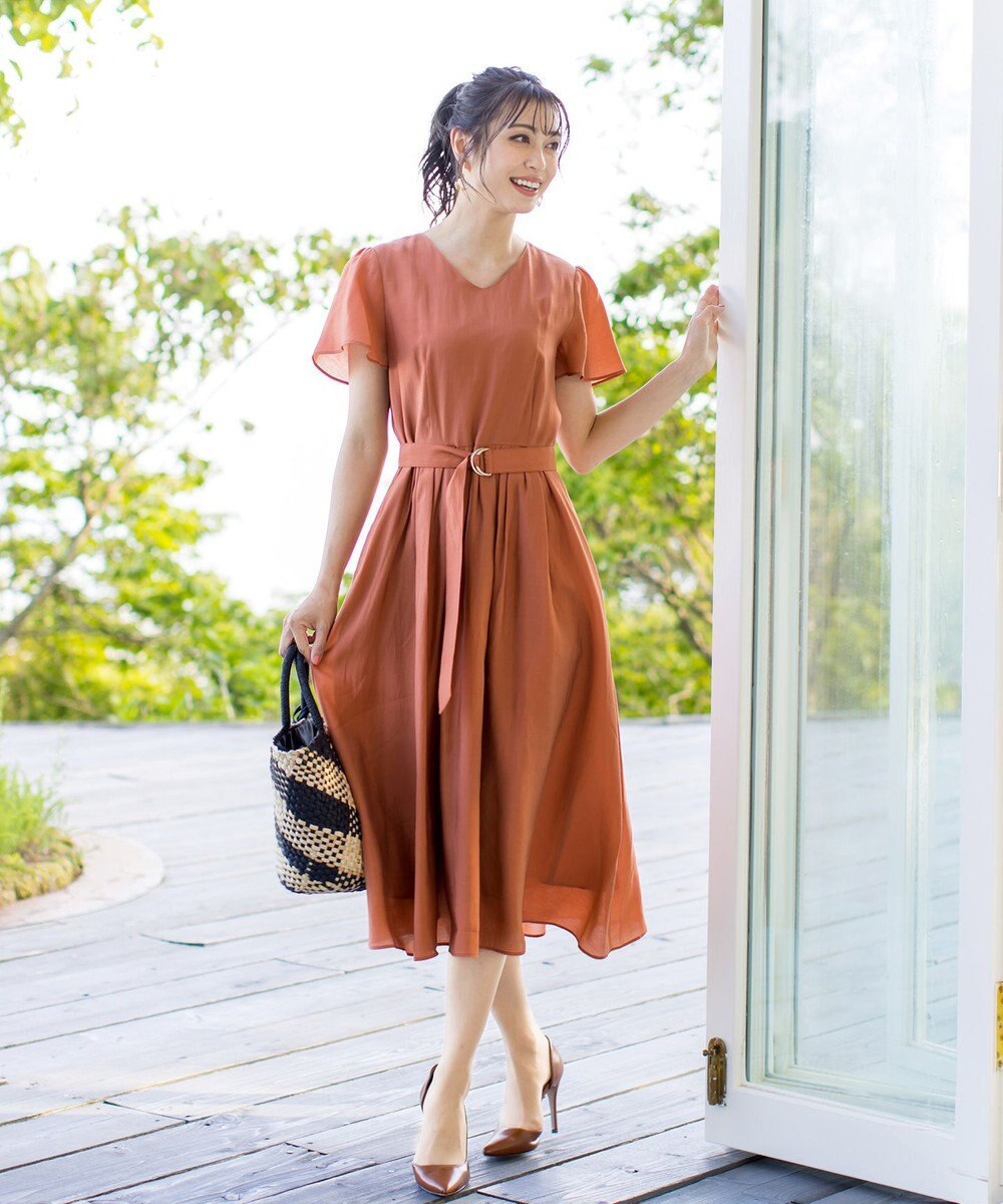 Tiaclasse L 【洗える】大人上品なシアータックワンピース 