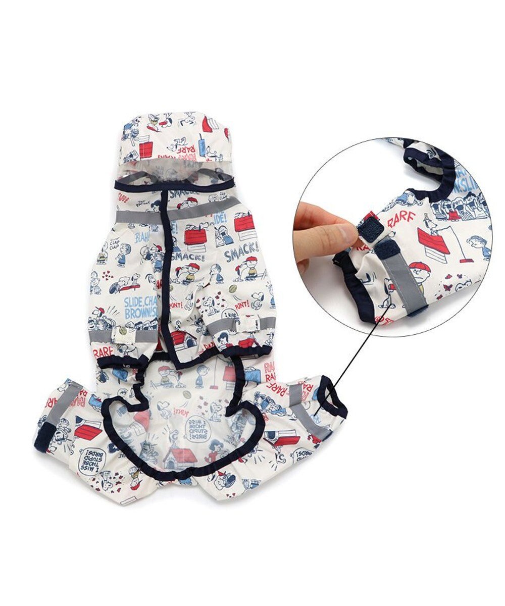 PET PARADISE スヌーピー 足付き透明フード付き レインコート《アメリカンビンテージ柄》中型犬 大型犬 