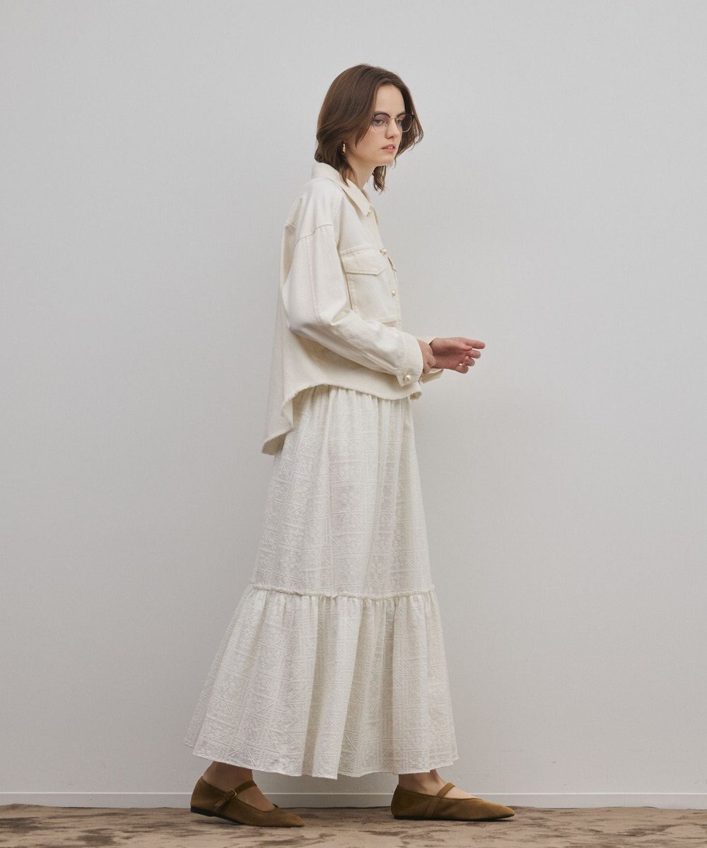 GRACE CONTINENTAL ティアードエンブロイダリースカート 