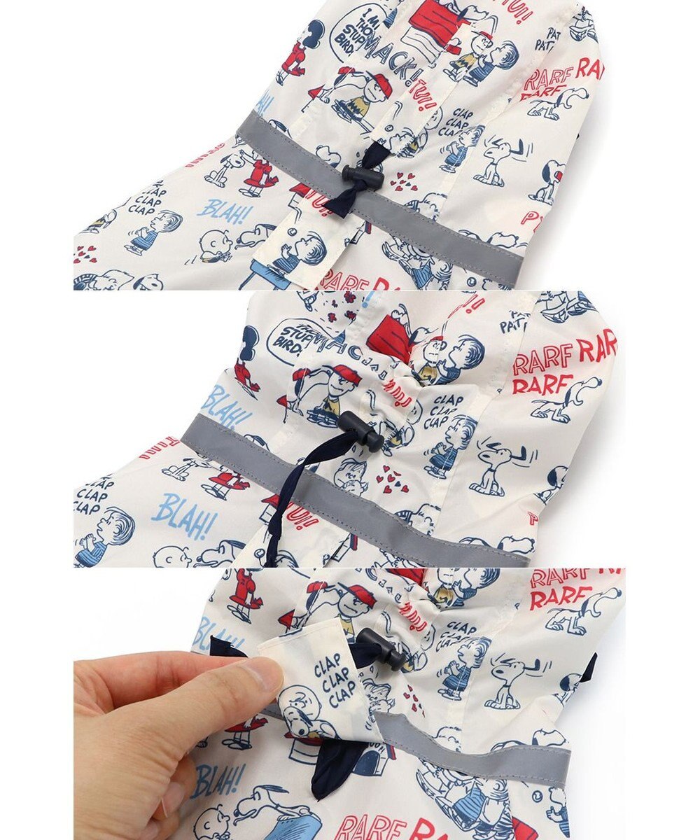 PET PARADISE スヌーピー 足付き透明フード付き レインコート《アメリカンビンテージ柄》中型犬 大型犬 