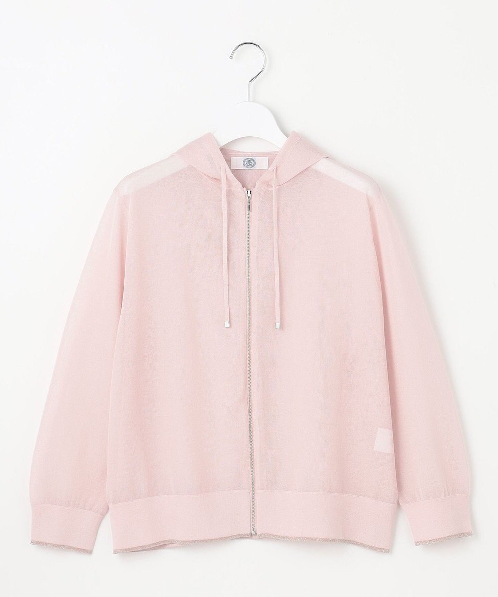 J.PRESS LADIES 【WEB限定カラーあり・洗える】SHEER LIGHT KNIT ラメ パーカー 