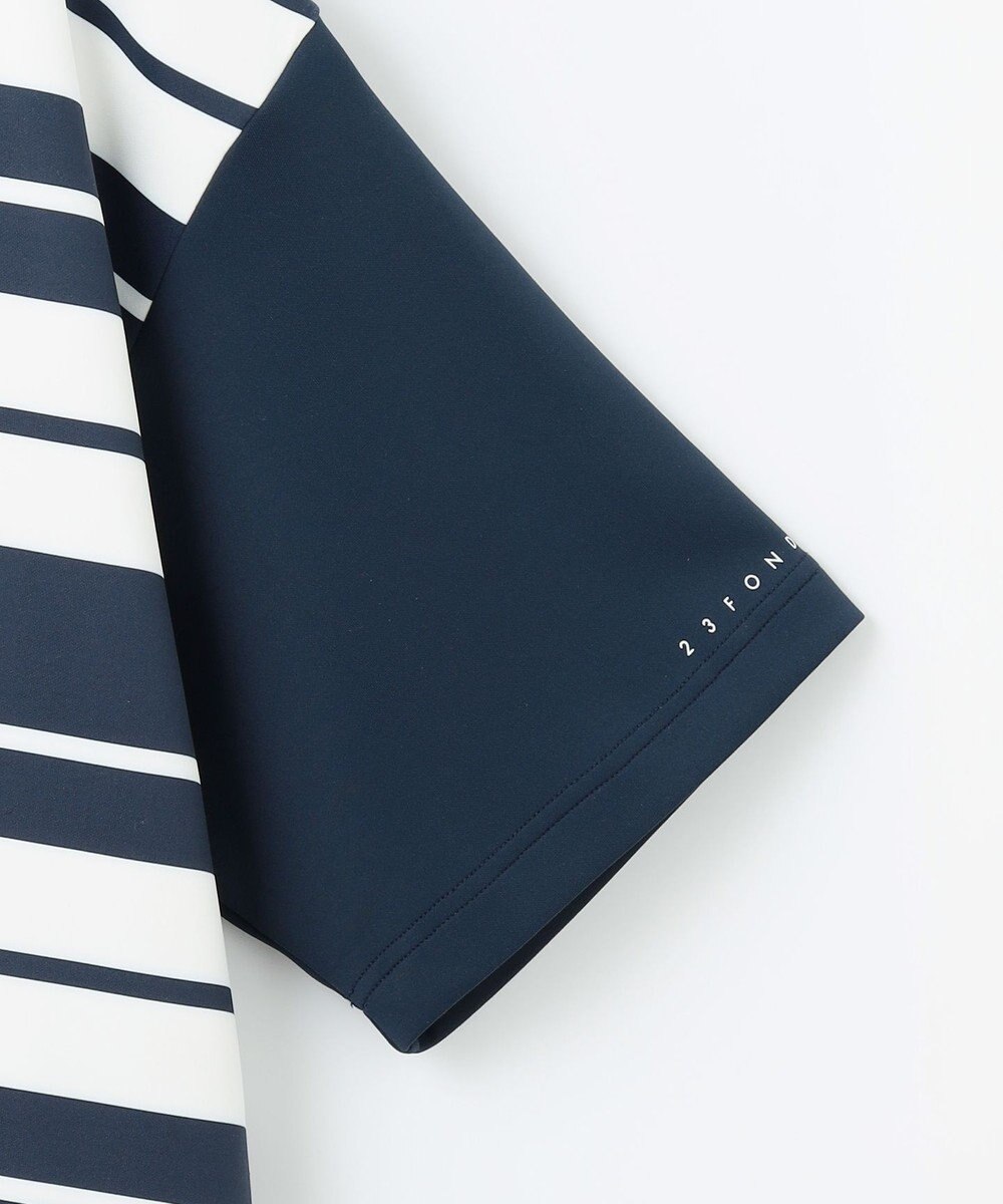 23区GOLF 【23Fondation】【吸水速乾/UVケア】ボーダー モックネック 