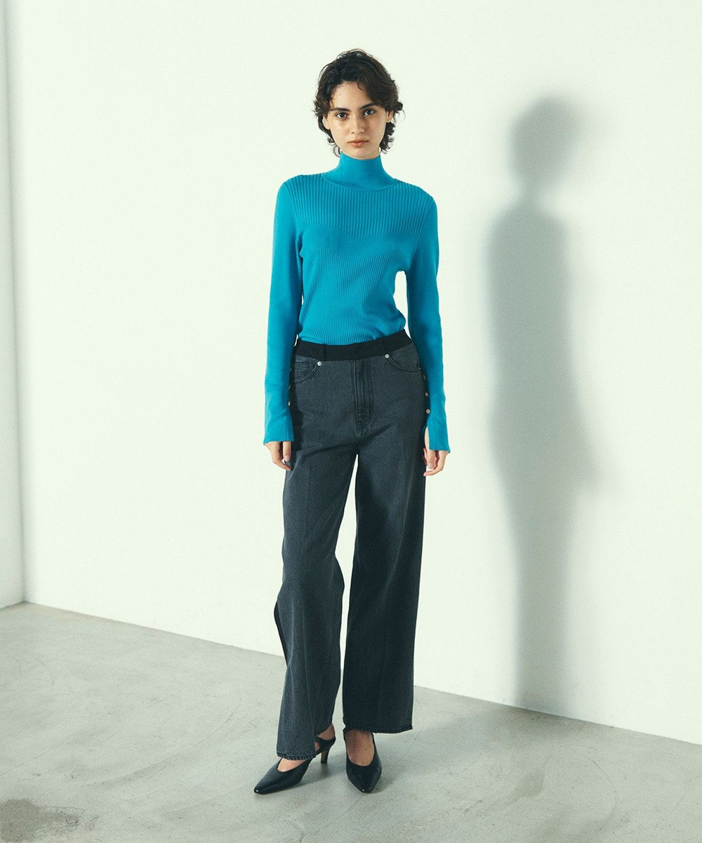 GRACE CONTINENTAL ビジューリブニットトップ 