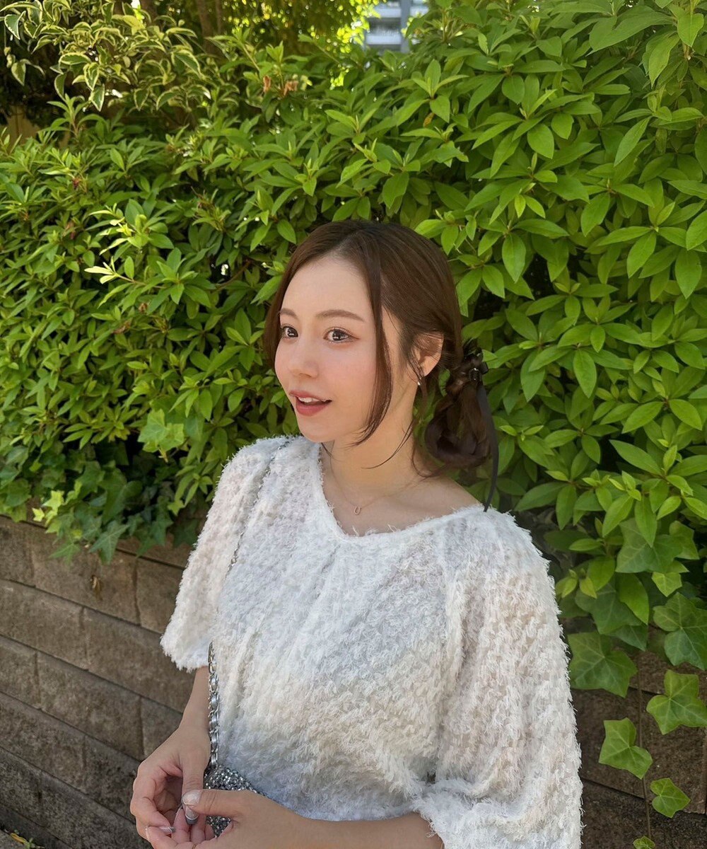 Green Parks AnriettMusee カットジャガードタックブラウス 