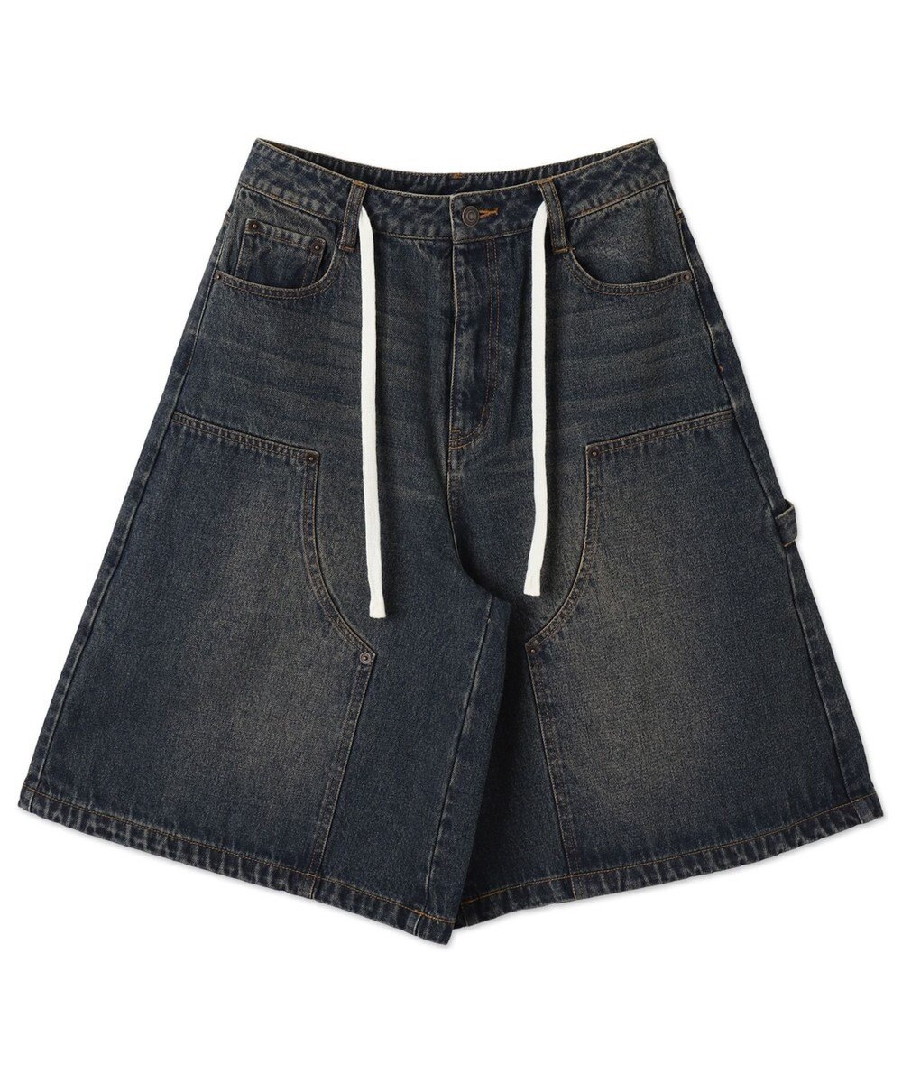 WEGO ウエストドロストダブルニーバギーハーフパンツ 