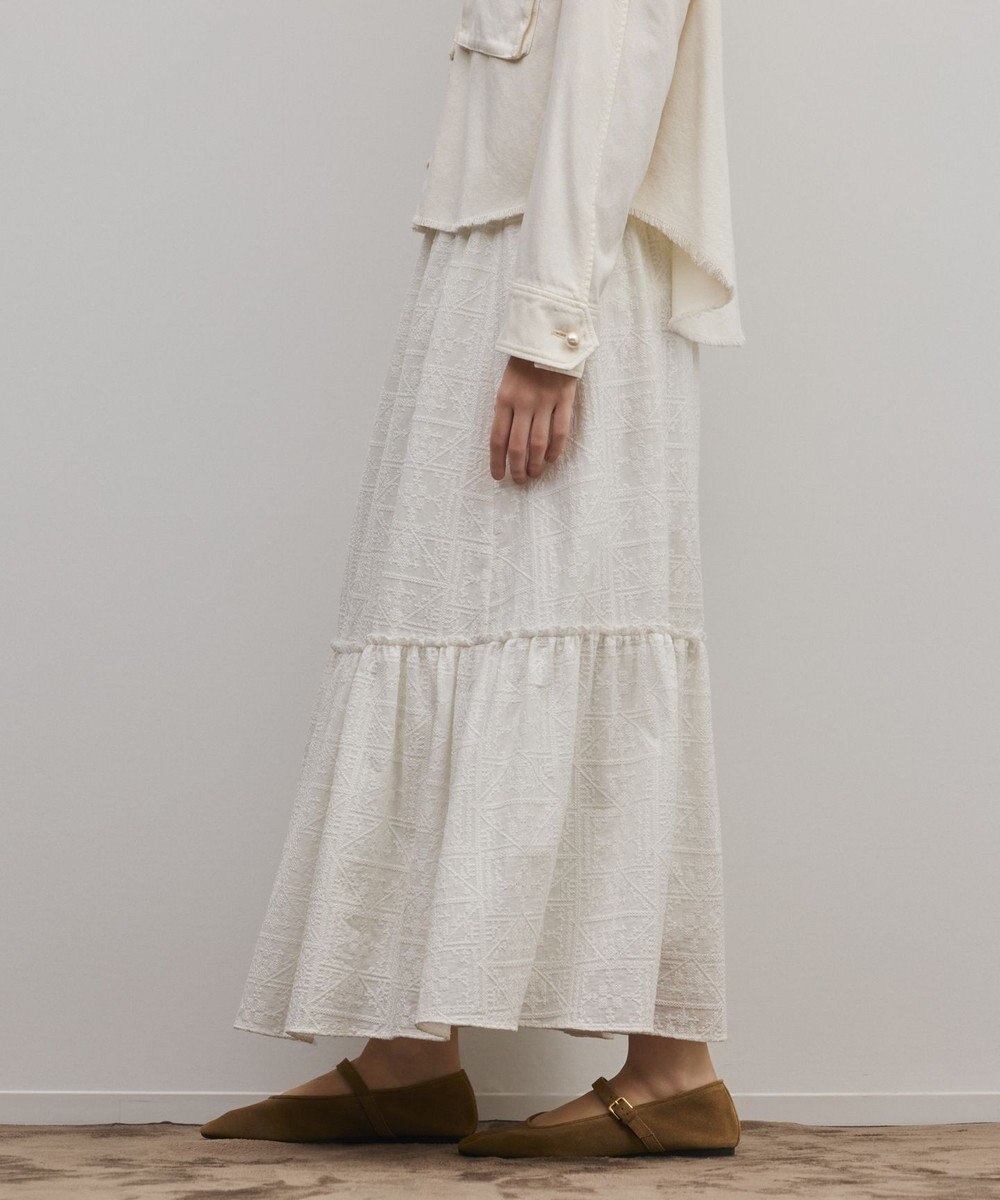 GRACE CONTINENTAL ティアードエンブロイダリースカート 