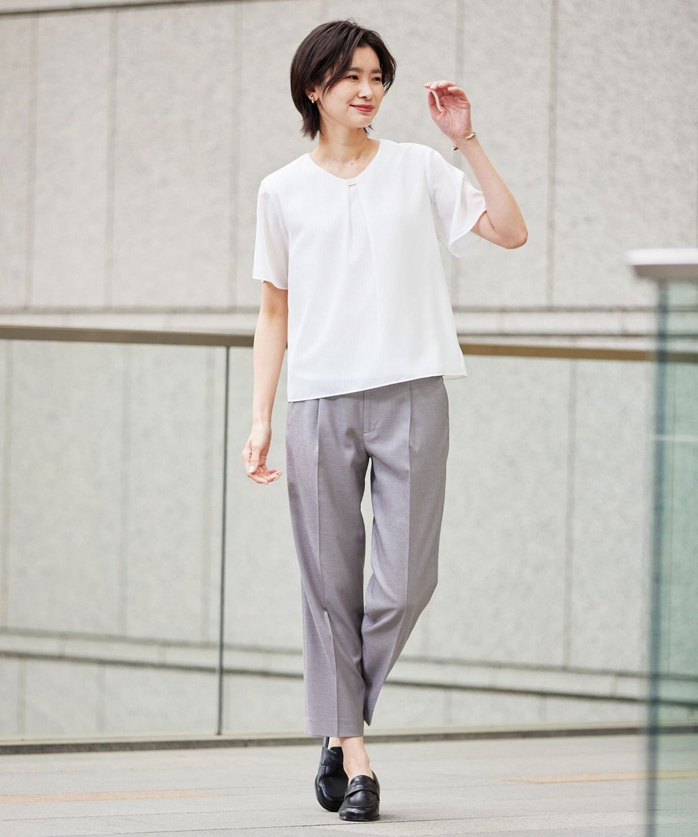 J.PRESS LADIES S 【イージーケア】シアーストライプ カットソー 