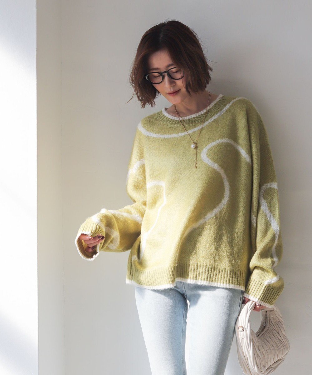 WEGO 【25年秋冬新作】ニュアンスライン配色プルオーバー 