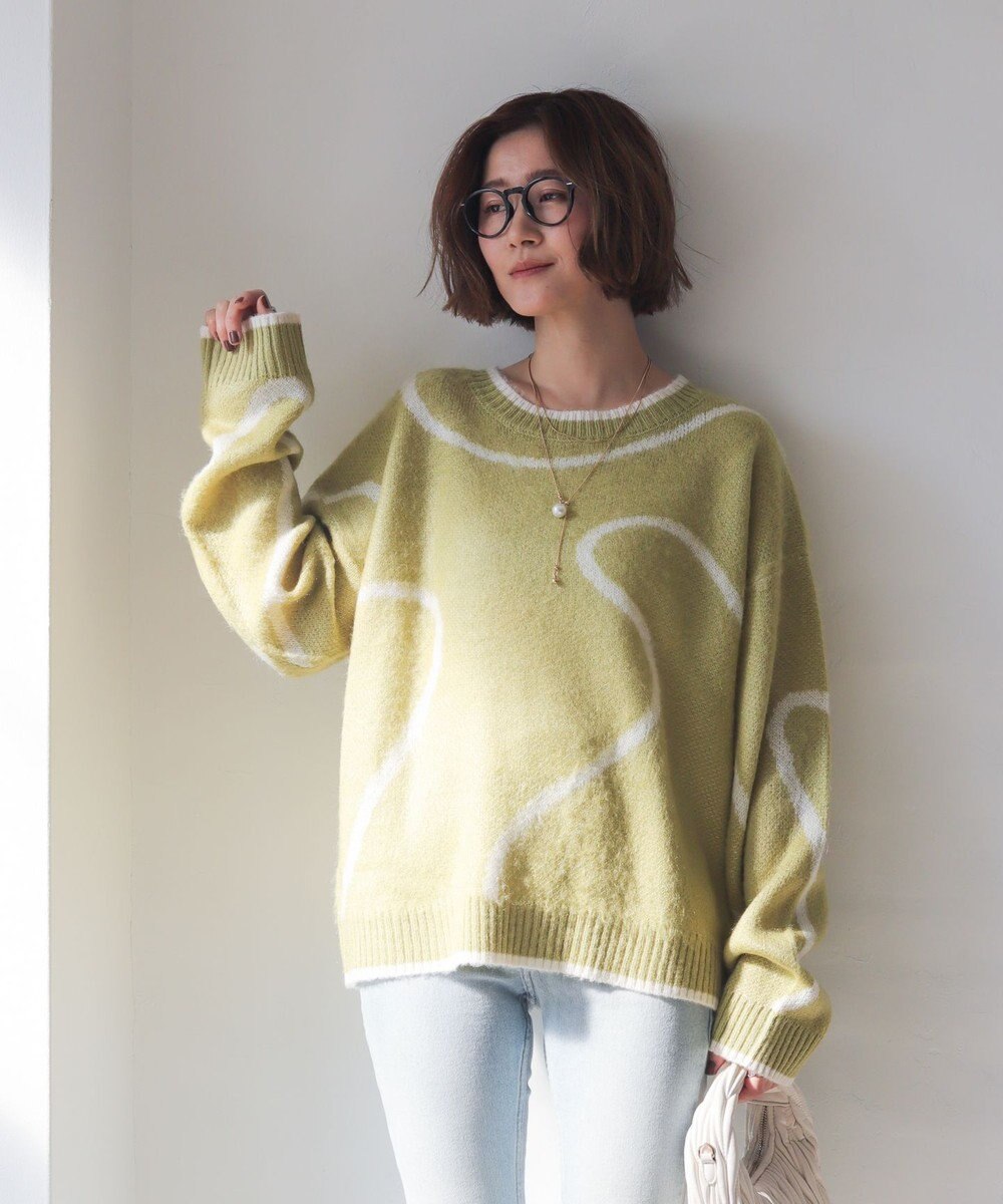 WEGO 【25年秋冬新作】ニュアンスライン配色プルオーバー 