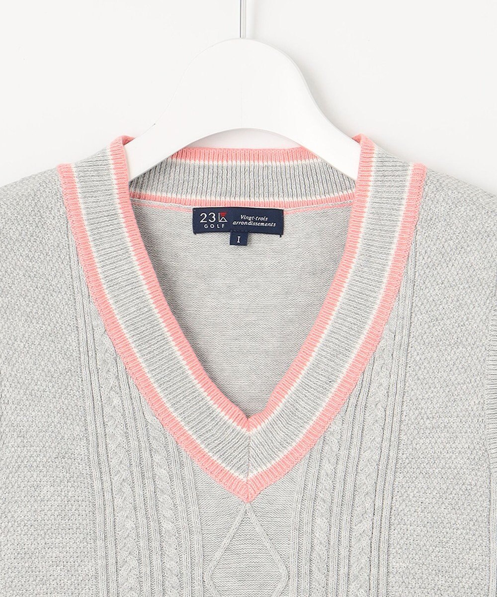 23区GOLF 【WOMEN】【洗える】コットンブレンド ニットベスト 