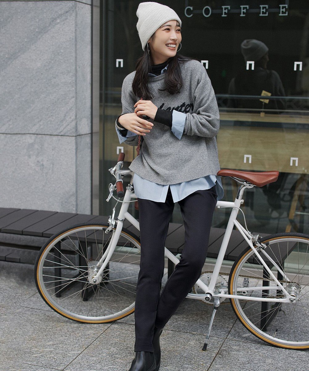 UNFILO L ふわふわニット ロゴジャガード 