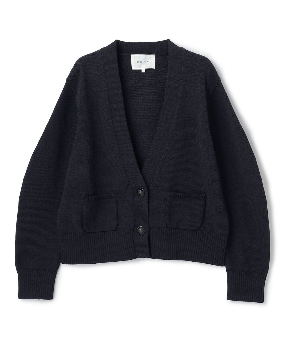 BEIGE， HELIODOR / マリンボタンクロップドカーディガン 